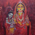 Annapurana' religious acrylic painting by artist Atin Mitra, 36x24 inch, on canvas
