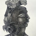 'Anokhi' figurative pen-ink drawing by artist Vinay Amber, 12x8 inch, on paper