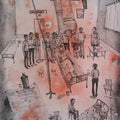 Antim Yatra' contemporary mixed-media painting by artist Animesh Mahata, 30x20 inch, on paper