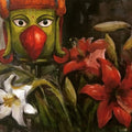'Antique With Flowers' nature watercolor painting by artist Subrata Malakar, 22x30 inch, on paper