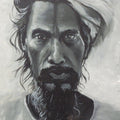 Portrait acrylic painting titled 'Antique man', 13x17 inches, by artist Rajesh Gawhale on Canvas