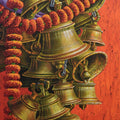 Aradhana 105' religious acrylic painting by artist Anil Kumar Yadav, 60x24 inch, on canvas