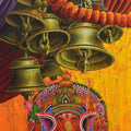Aradhana 108' religious acrylic painting by artist Anil Kumar Yadav, 60x24 inch, on canvas