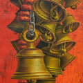 Religious acrylic painting titled 'Aradhana 57', 40x16 inches, by artist Anil Kumar Yadav on Canvas