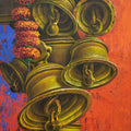 Religious acrylic painting titled 'Aradhana 58', 25x13 inches, by artist Anil Kumar Yadav on Canvas