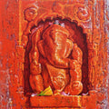 Aradhana 70 (Ganesha)' religious acrylic painting by artist Anil Kumar Yadav, 16x12 inch, on canvas