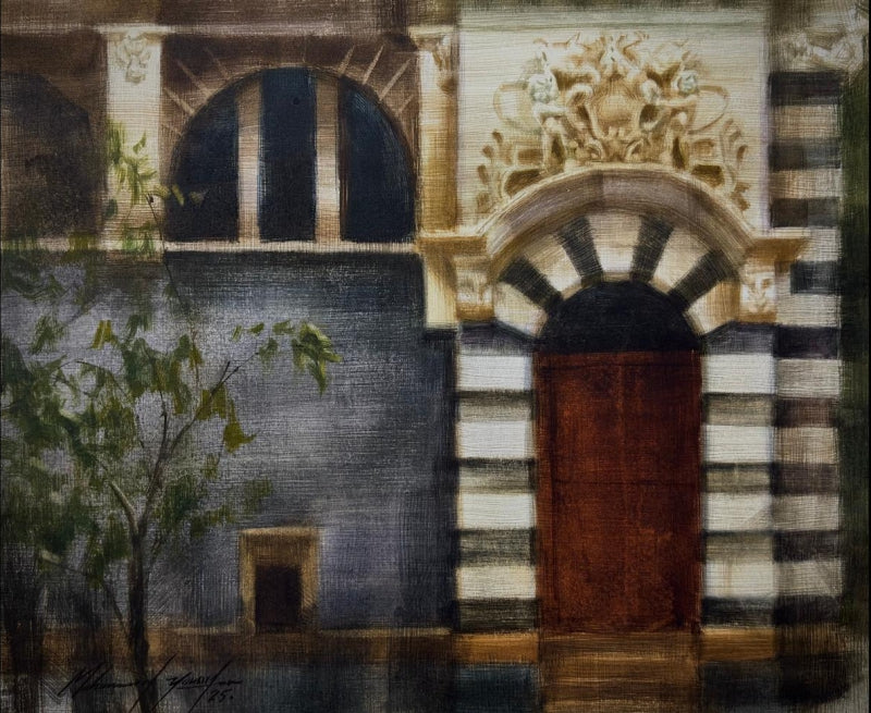 Architecture Sir J J School Of Art' cityscape watercolor painting by artist Mohammad Yusuf, 10x13 inch, on paper