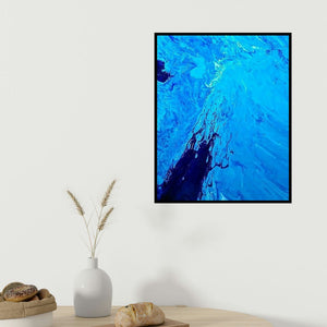 Kartikey Sharma's 'Ardor' painting visualized above a sofa in a contemporary room.