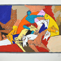 Religious serigraphs painting titled 'Arjun', 27x40 inches, by artist M. F. Husain on Paper