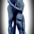 Figurative sculpture titled 'Art Of Love', 26x8x8 inches, by artist Shibu Sengupta on Stone