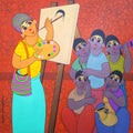 Figurative acrylic painting titled 'ARTIST DEMO', 36x36 inches, by artist Dnyaneshwar Bembade on CANVAS