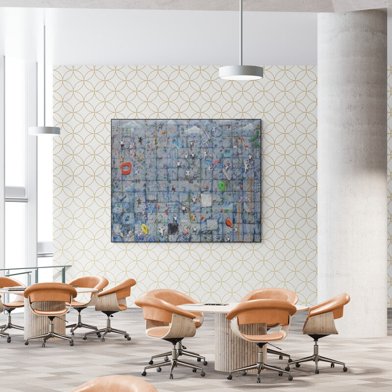 In-situ view of Saurab Bhardwaj's 'Ascent (Urban Decay)' painting in a room