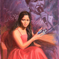 Figurative oil painting titled 'Asha Asha Bhosle', 36x24 inches, by artist Swapnil Patil on Canvas