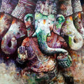 Religious acrylic oil painting titled 'Ashirwad', 36x58 inches, by artist Rajender Bharti on Canvas