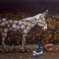 Animals oil painting titled 'Ass', 47x59 inches, by artist Javed Mulani on Canvas
