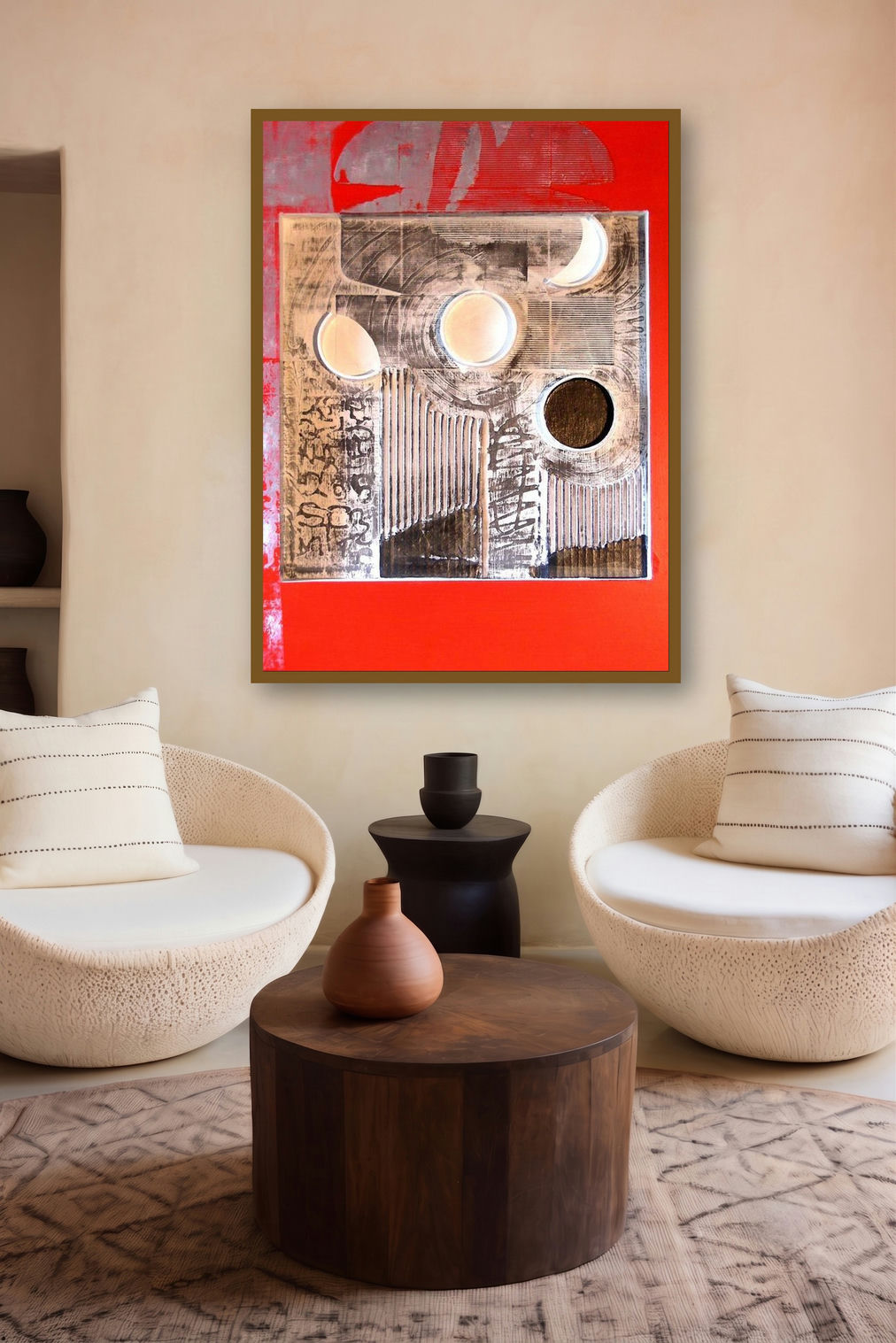 Assemblages I by artist Vivek Rao displayed in a Museum Style gallery