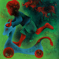 Athkheliya 1' figurative acrylic painting by artist Lakhan Singh Jat, 30x30 inch, on canvas