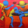 Athkheliya 11' figurative acrylic painting by artist Lakhan Singh Jat, 36x48 inch, on canvas