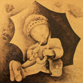 Athkheliya 2' figurative acrylic painting by artist Lakhan Singh Jat, 30x30 inch, on canvas
