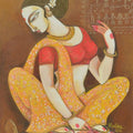 Figurative acrylic painting titled 'Atraction Of Beauty', 24x18 inches, by artist Manisha Srivastava on Canvas Board