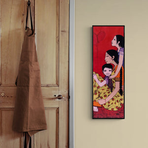 In-situ view of Rahul Mhetre's 'Attachment (A Bond of Love)' painting in a room