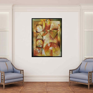 In-situ view of Durshit Bhaskar's 'Attachment (The Dance of Shapes)' painting in a room