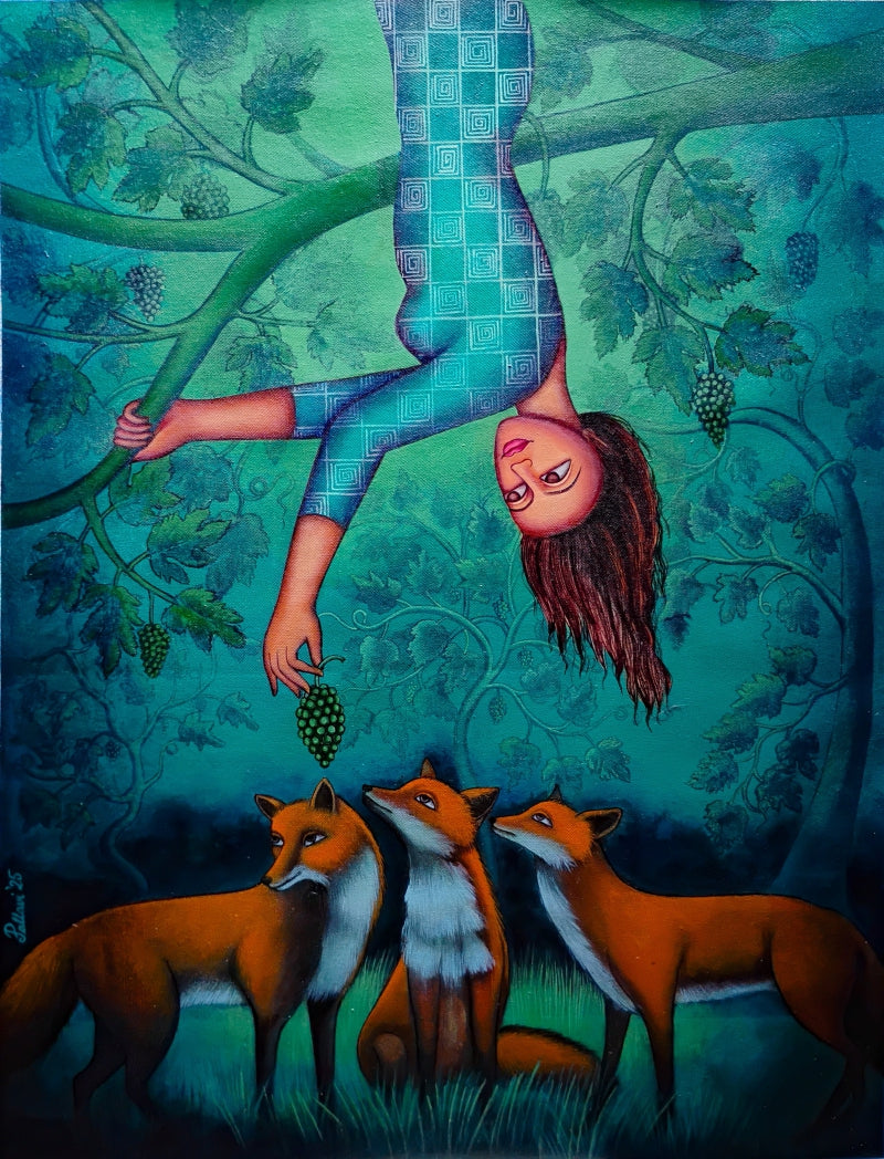 'Attainment-pallavi-dutta' figurative acrylic painting by artist Pallavi Dutta, 26x20 inch, on canvas