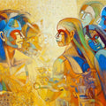 Figurative acrylic painting titled 'Attractiveness', 36x50 inches, by artist Braj Mohan Arya on Canvas