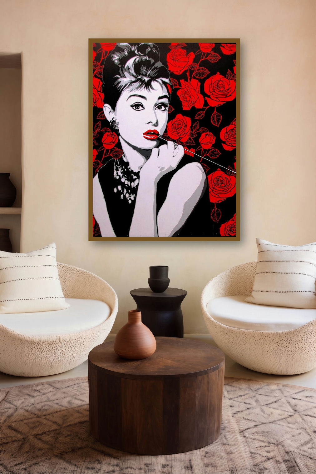 Audrey Hepburn (An Audrey Icon) by artist Sujit Karmakar displayed in a Curated gallery