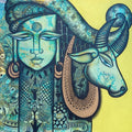 Aura Kailash' religious mixed-media painting by artist Mohit Bhardwaj, 24x24 inch, on canvas