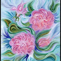 Nature acrylic painting titled 'Aura of Roses', 24x20 inches, by artist Manju Lamba on Canvas