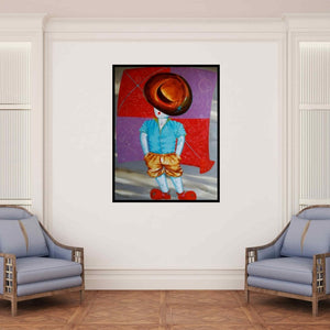 In-situ view of Shiv Kumar Soni's 'The Aureole Of Childhood Ii' painting in a room