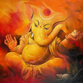 Religious oil painting titled 'Avighna', 36x44 inches, by artist Namdev M Patil on Canvas