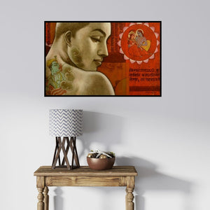 In-situ view of Sukanta Das's 'Avisar 3' painting in a room