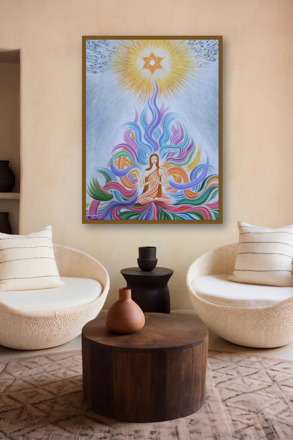 Awakened (Awakening Within) by artist Manju Lamba displayed in a Curated gallery