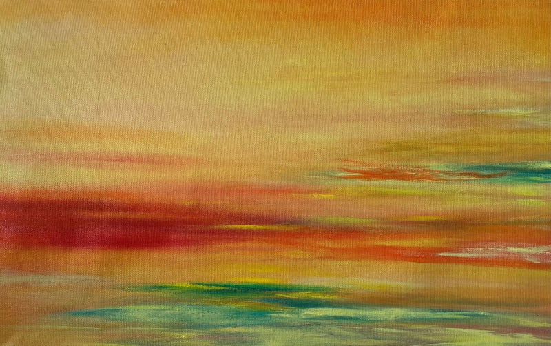 Awakening 1' abstract acrylic painting by artist Umesh Pandey, 16x25 inch, on canvas