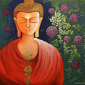 Religious acrylic painting titled 'Awakening', 30x30 inches, by artist NITU CHHAJER on Canvas