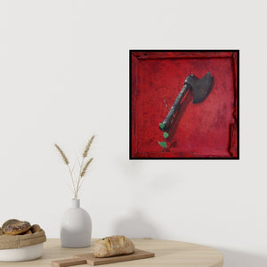 In-situ view of Gopal Pardeshi's 'Axe (Contrasting Forces**)' painting in a room