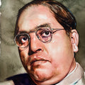 'Babashaheb Bhimrao Ambedkar' portrait watercolor painting by artist Uday Bhan, 15x11 inch, on paper