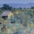 Landscape mixed media painting titled 'Back Home', 10x13 inches, by artist Dilip Dudhane on Paper
