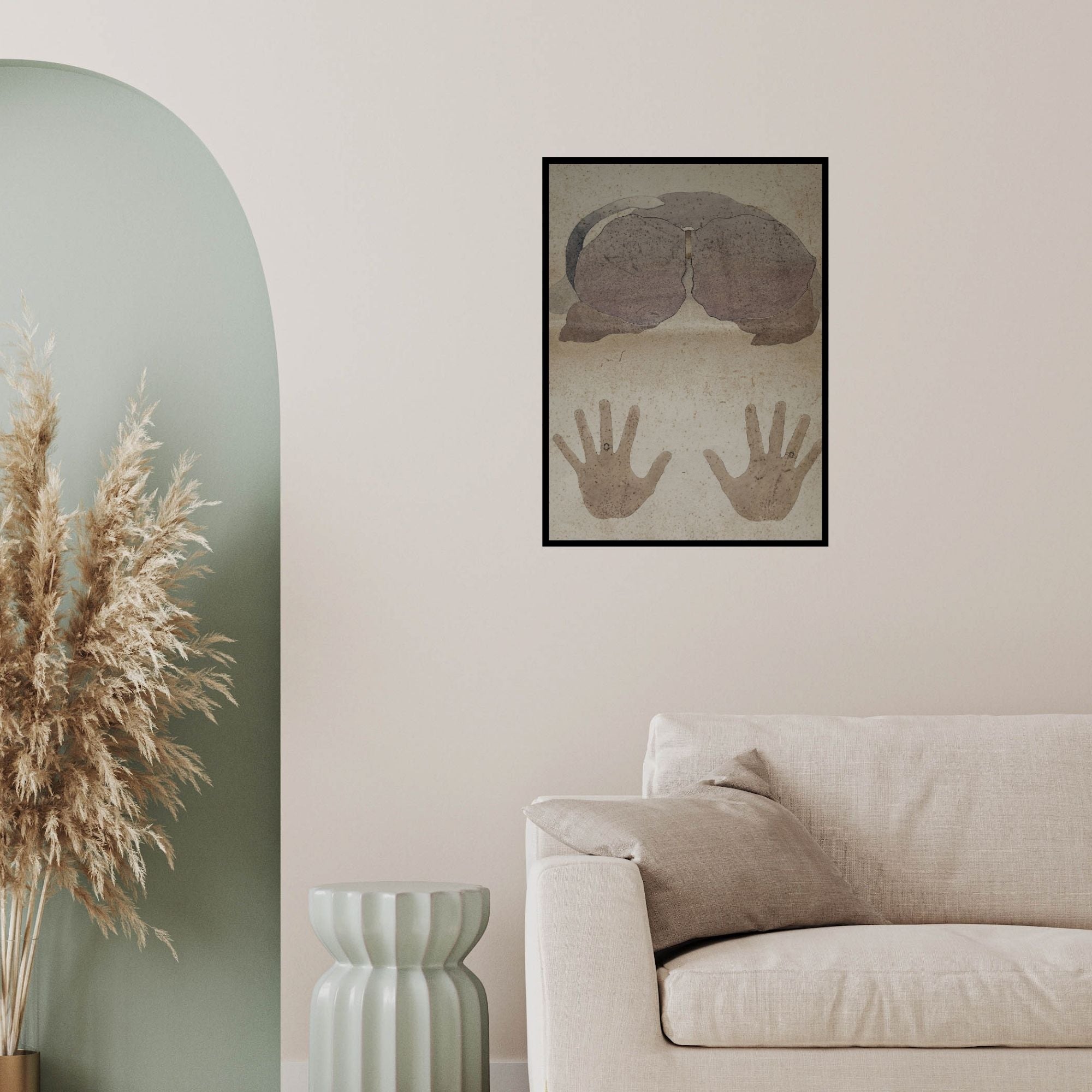 In-situ view of Chandrakant Halyal's 'Back To Nature 6 (The Hand of Destiny)' painting in a room