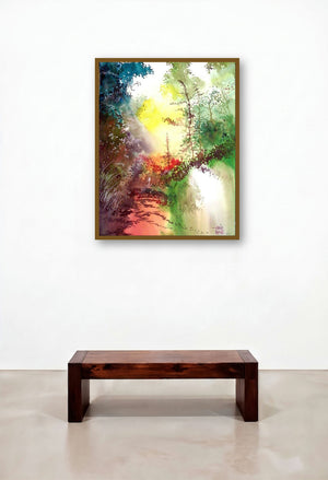 Back To Jungle by artist Anil Nene displayed in a Luxury Reception Area