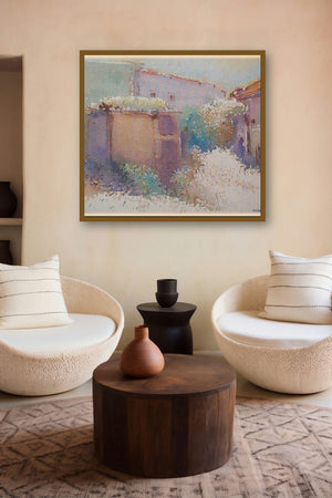 Backyard by artist Fareed Ahmed displayed in a Indian Art gallery