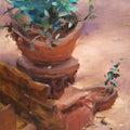 Nature oil painting titled 'Backyard2', 15x12 inches, by artist SURABHI GULWELKAR on Canvas