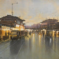 Cityscape watercolor painting titled 'Badlapur Night1', 29x38 inches, by artist NanaSaheb Yeole on Paper