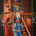 Bagha Nata 2' religious acrylic painting by artist Kanha Behera, 48x36 inch, on canvas