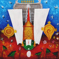 Religious acrylic painting titled 'Bala Jee', 30x30 inches, by artist Arjun Das on Canvas