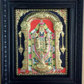 Religious tanjore traditional art titled 'Balaji Tanjore Painting', 14x18 inches, by artist VANI VIJAY on Plywood