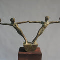 'Balance' figurative Brass, Metal sculpture by artist Rohan Sonavane, 16x28 inch, on brass, metal