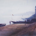 Cityscape dry pastel painting titled 'Banaras 1', 26x38 inches, by artist Nilesh Bharti on Paper